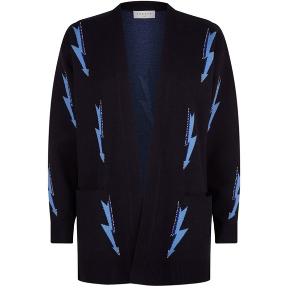 Sandro Juste Lightning Bolt Open-Front Cardigan - Picture 2 of 9